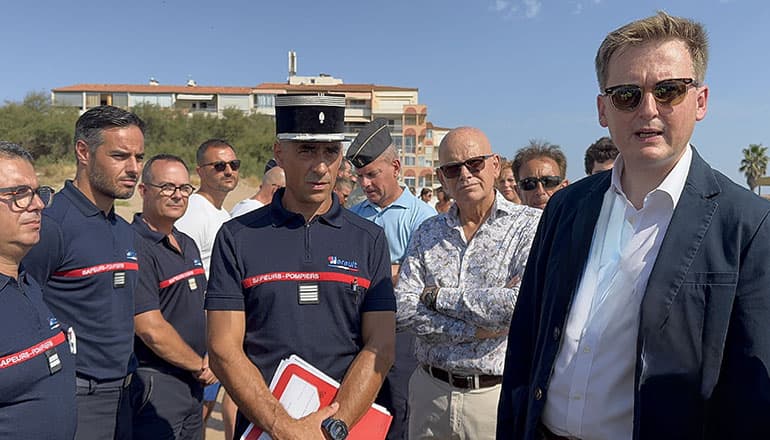 Éric Vial, directeur départemental adjoint du Sdis 34 et François-Xavier Lauch, préfet de l'Hérault. ©EG Hérault Tribune