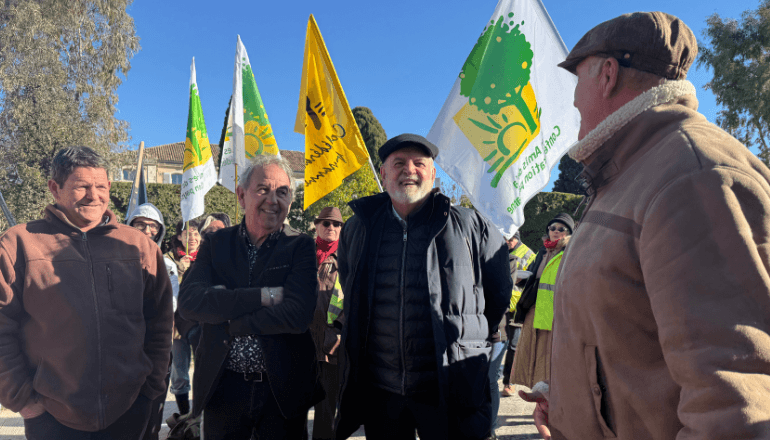 Kléber Mesquida, Yvon Pellet et Nicolas Vitou ont le sourire ce mercredi 7 janvier ©L.B/Hérault Tribune